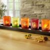 Dekoration BADER | Glas-Teelichthalter Mit Holzbrett
