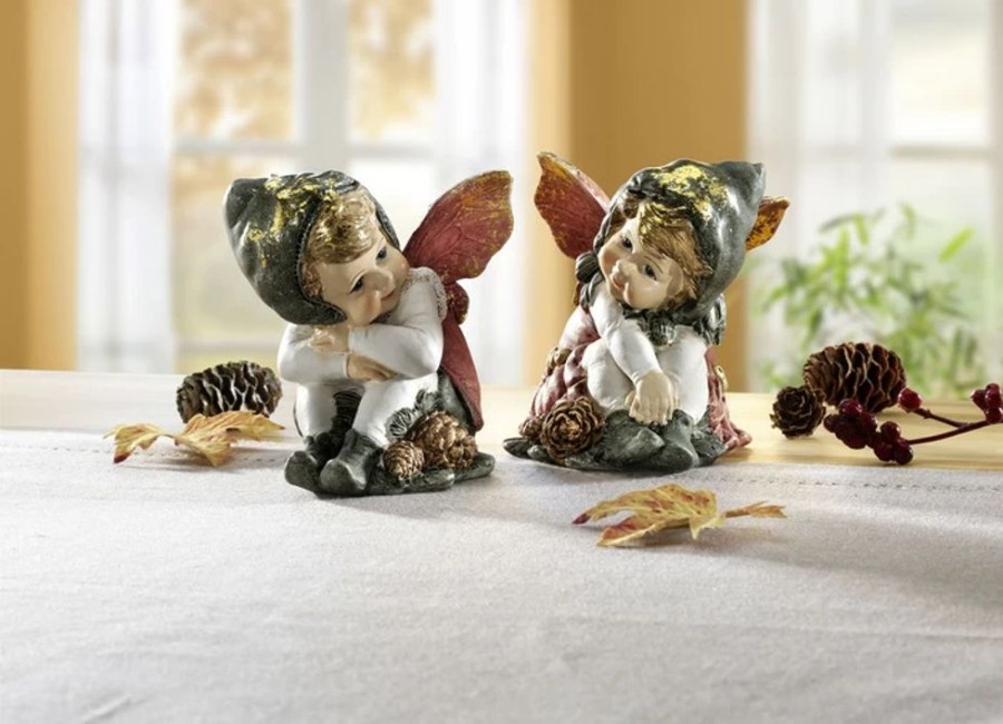 Dekoration BADER | Elfenkinder Aus Polyresin, 2Er-Set