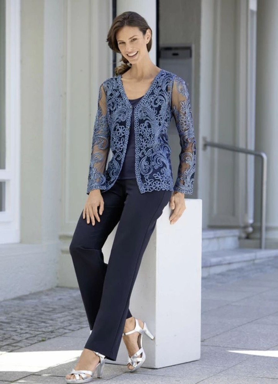 Damenmode BADER | Blusenjacke Mit Schmuckknopfen