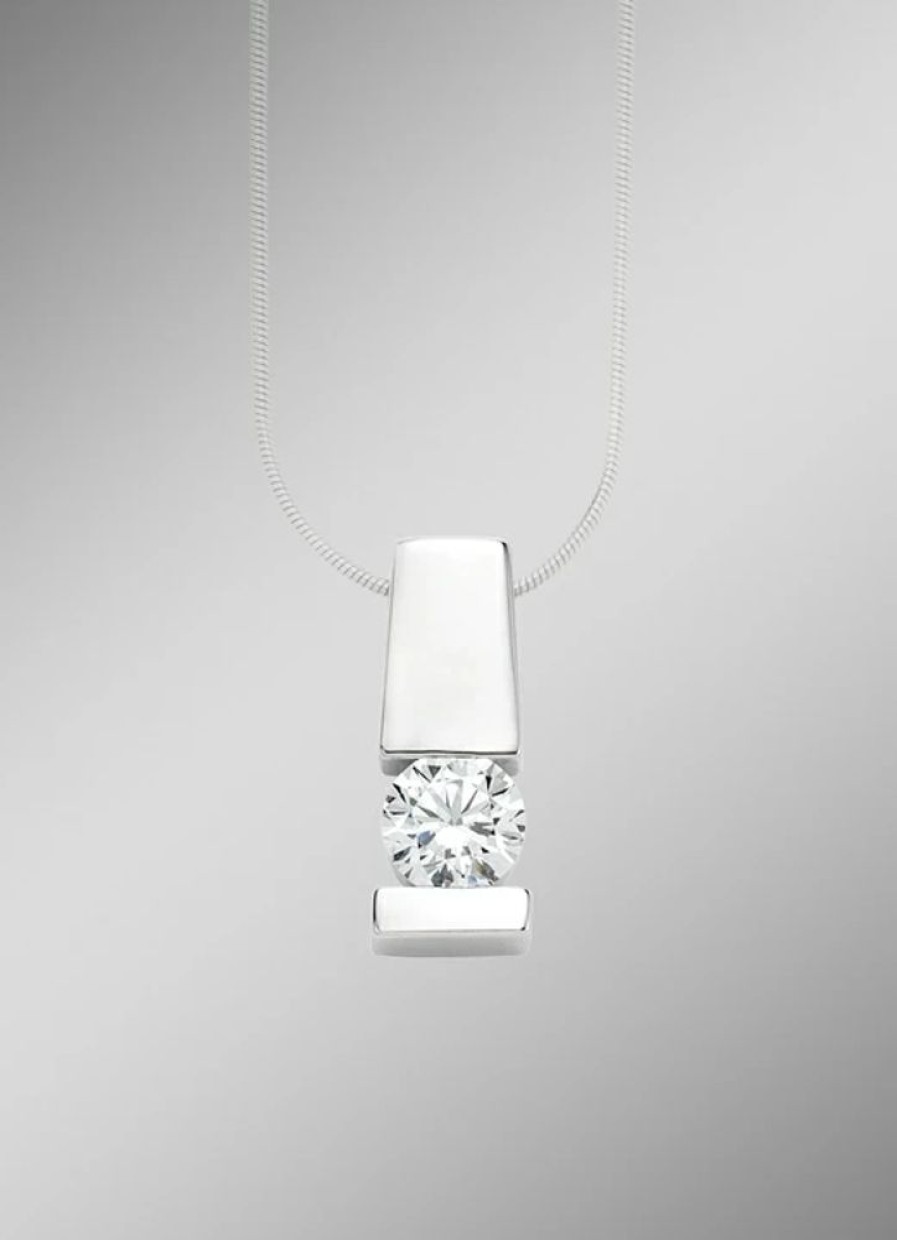 Schmuch&Uhren BADER | Edler Anhanger In Weisgold Mit Brillant