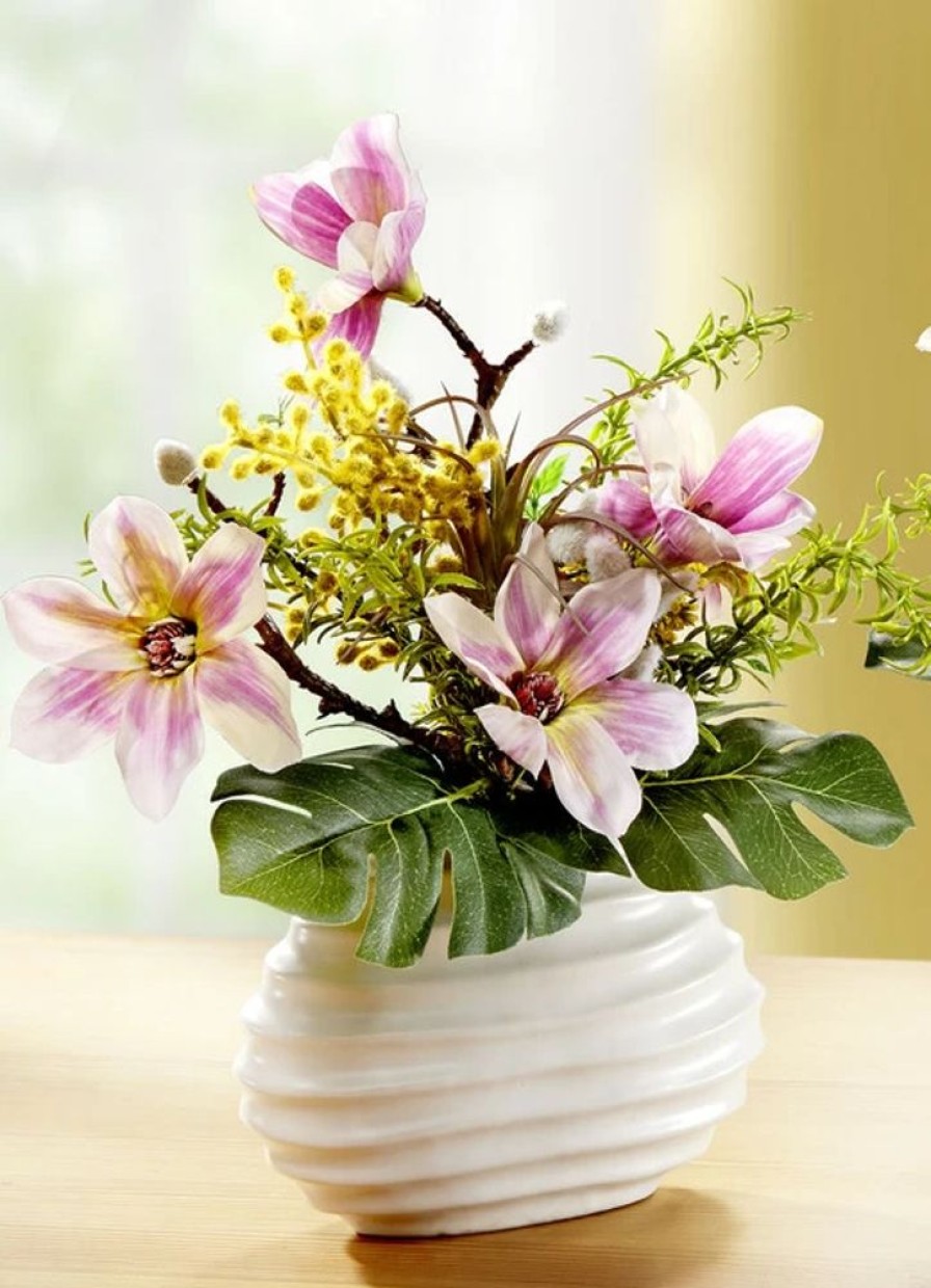 Dekoration BADER | Magnolien-Arrangement In Keramiktopf