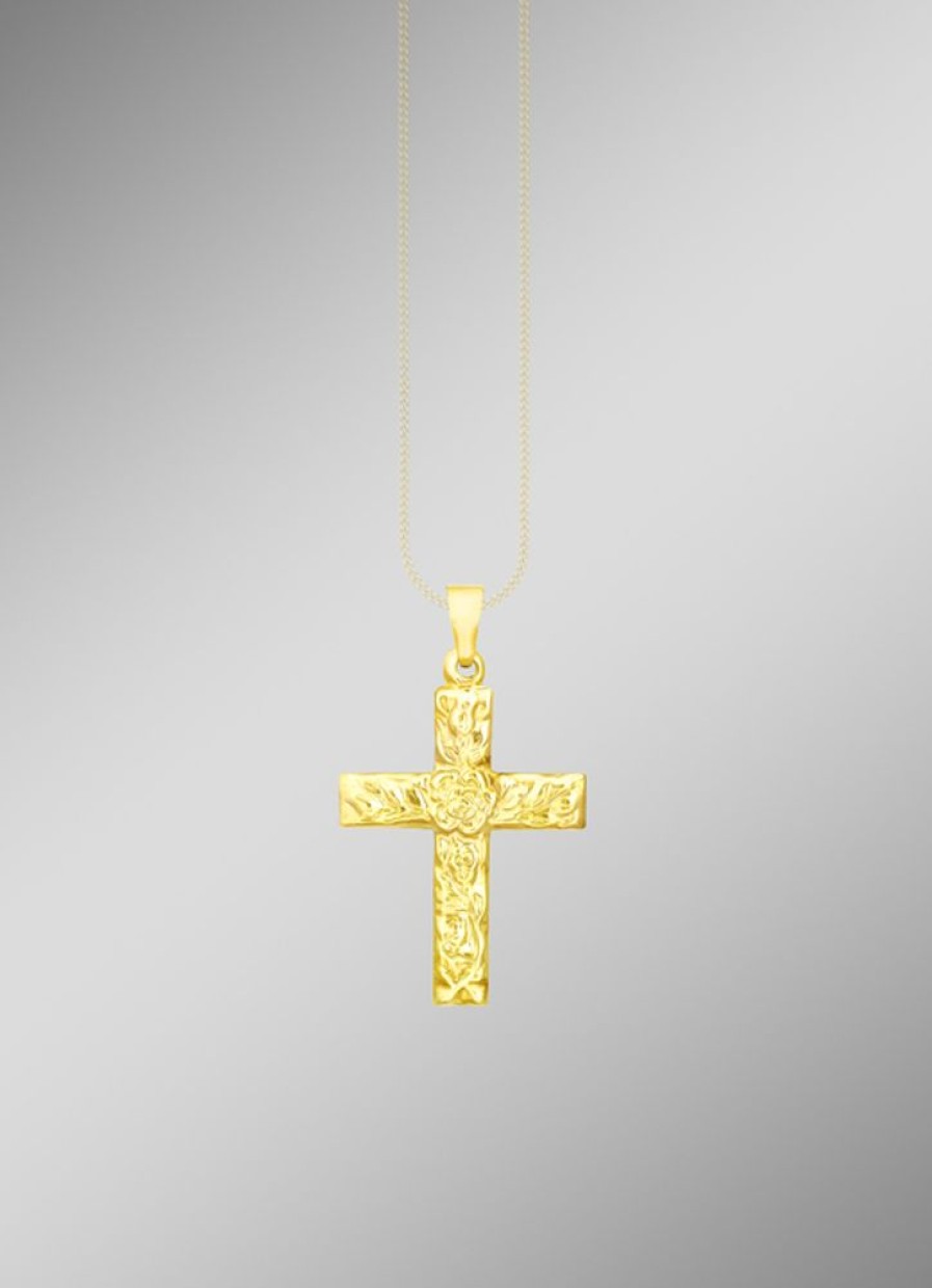 Schmuch&Uhren BADER | Klassischer Kreuz-Anhanger Mit Struktur