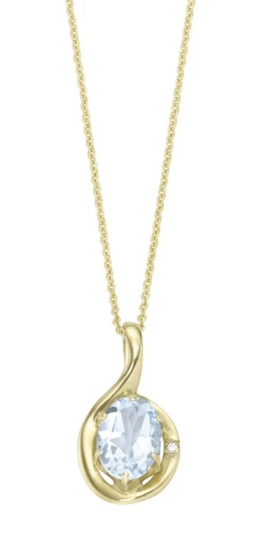 Schmuch&Uhren BADER | Schicker Anhanger Mit Echt Aquamarin Und Erbskette
