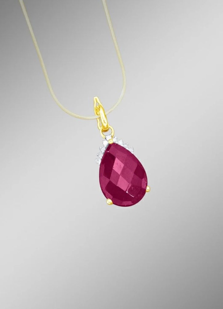 Schmuch&Uhren BADER | Anhanger Mit Rubin Und Diamanten