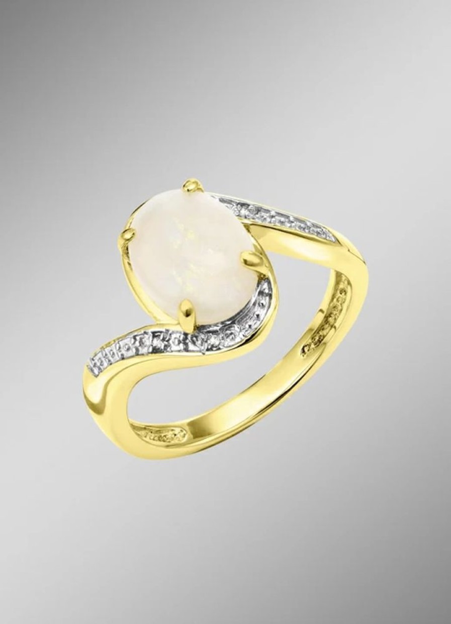 Schmuch&Uhren BADER | Damenring Mit Diamanten Und Echt Opal
