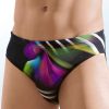 Herrenmode BADER | Badehose In Slipform Mit Platziertem Druckdessin