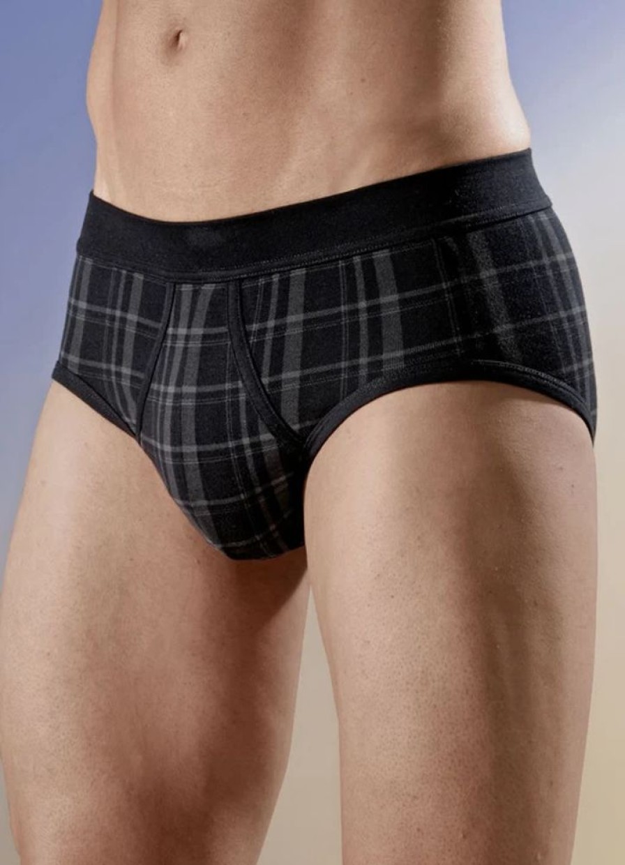 Herrenmode BADER | Schiesser Zweierpack Slips Mit Karodessin