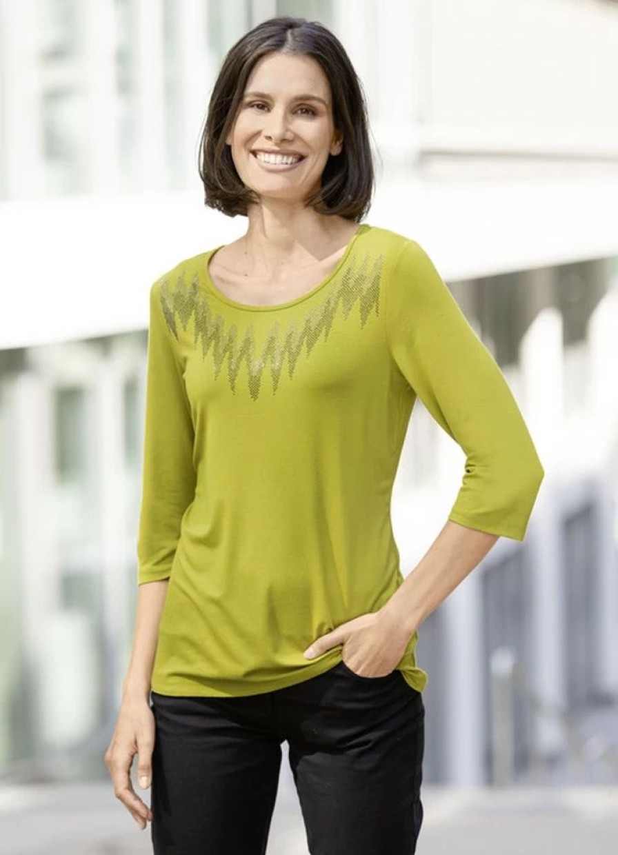 Damenmode BADER | Shirt Mit Plattchenzier In 2 Farben